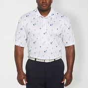 PGA TOUR Mens Regular fit Short Sleeve Polo Shirt XXXXL White Blue Flamingo