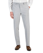 Alfani Men Slim fit Dress Pants 33 / 30 Light Grey Plaid Stretch