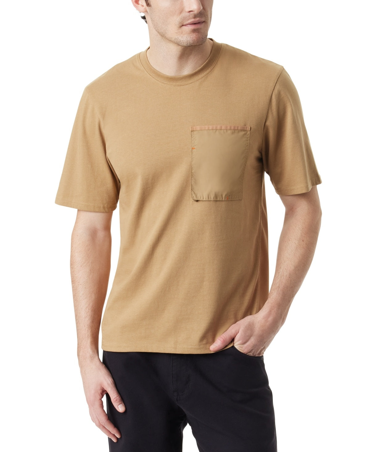 Bass Outdoor Mens Regular fit Short Sleeve T-Shirt Shirt XL Beige Solid