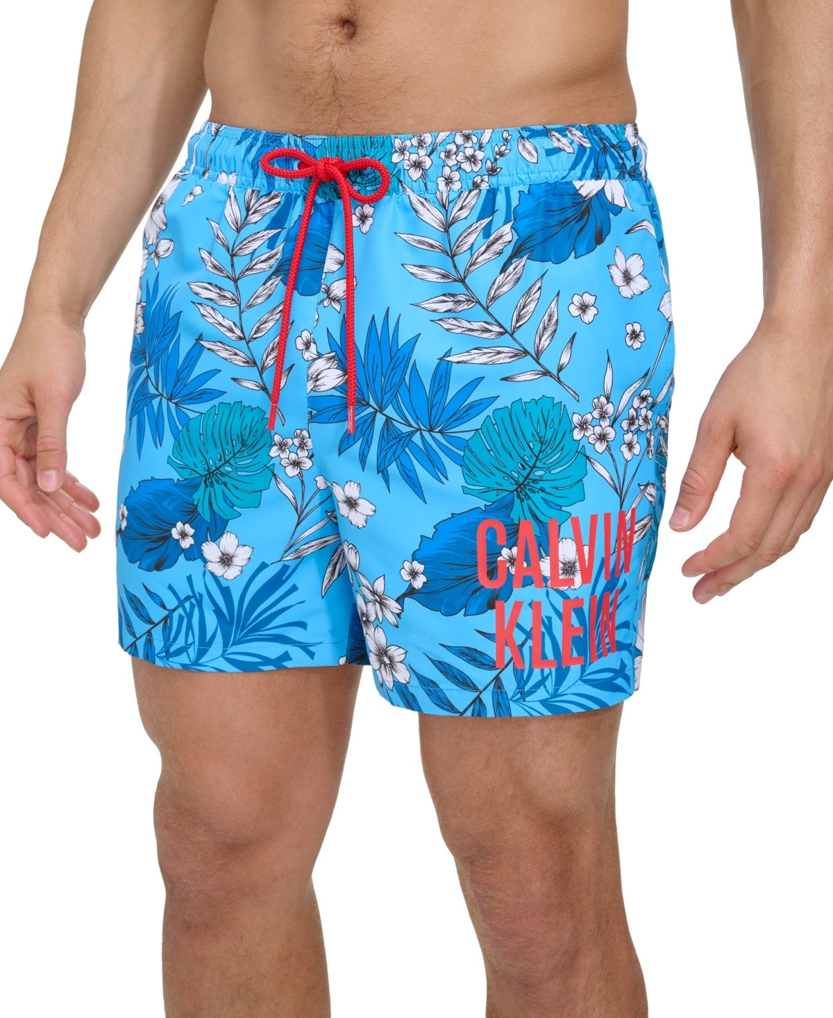 Calvin Klein Men Regular fit Swim Trunks Swimwear XXL Blue Floral