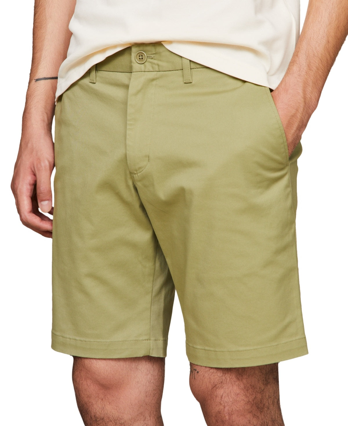 Tommy Hilfiger Mens Classic fit Casual Shorts 40 Green Solid