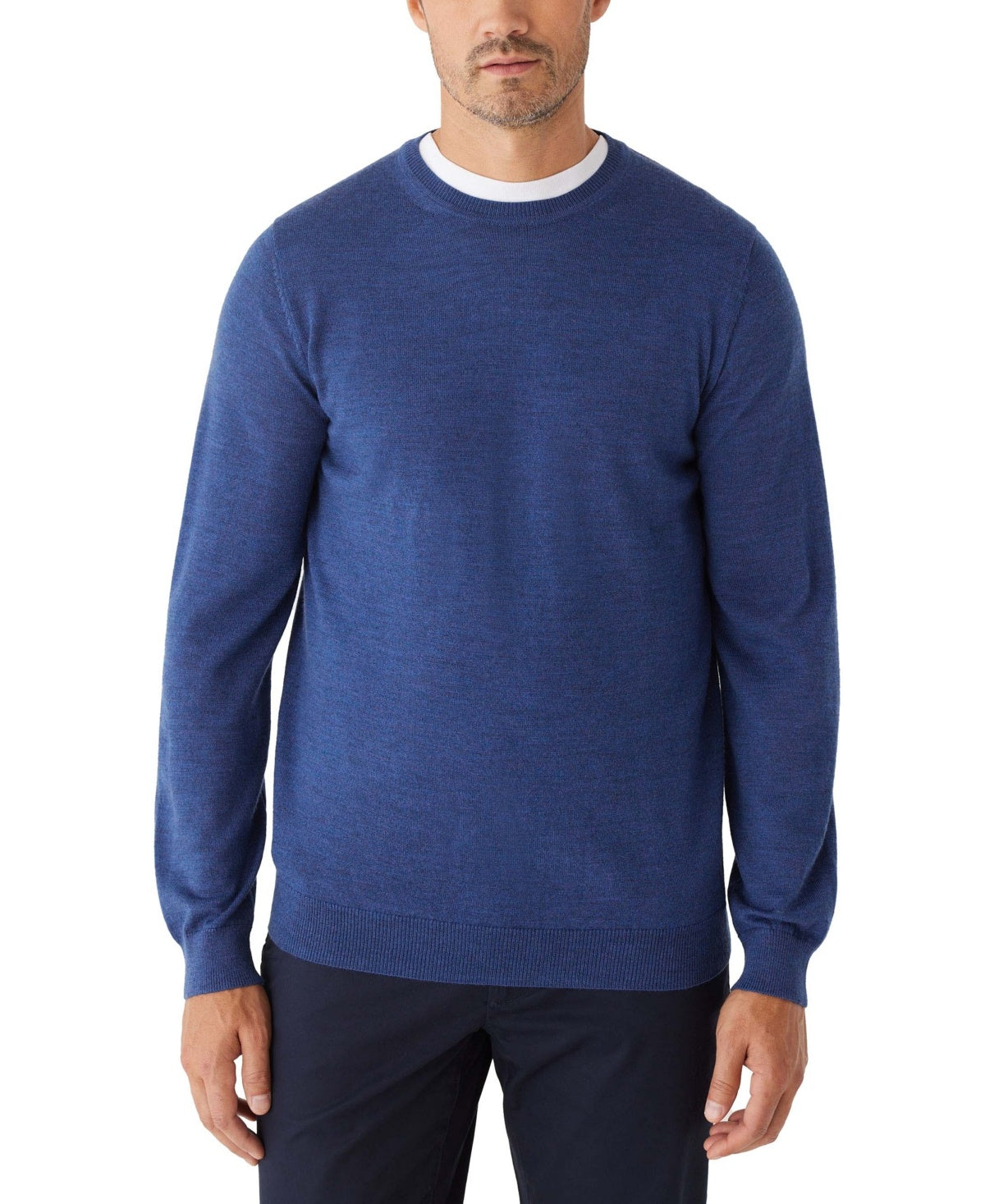 Frank And Oak Mens Merino Wool Crewneck Long Sleeve Sweater Royal Blue 2XL
