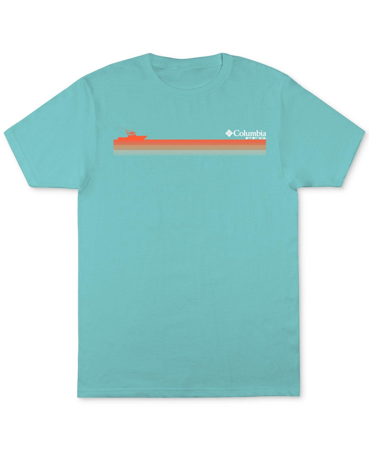 Columbia Mens Regular fit Short Sleeve Graphic  T-Shirt Shirt Small Blue Solid