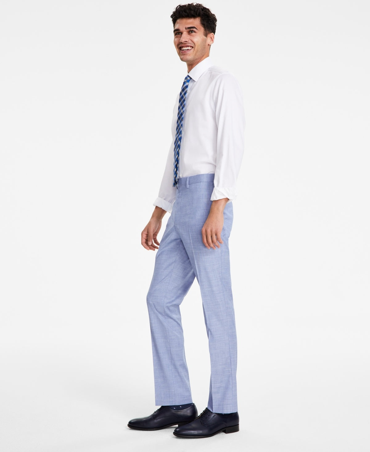 Dkny Mens Modern fit Dress Pants 34 / 32 Light Blue Stretch