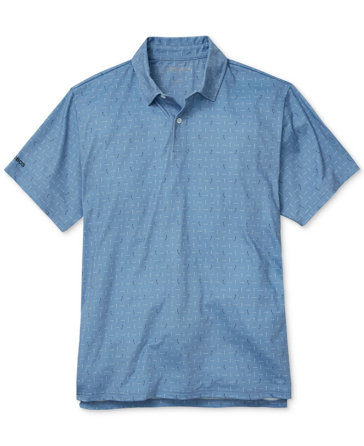 Bonobos Men Regular fit Short Sleeve Polo Shirt XXL Blue Geometric