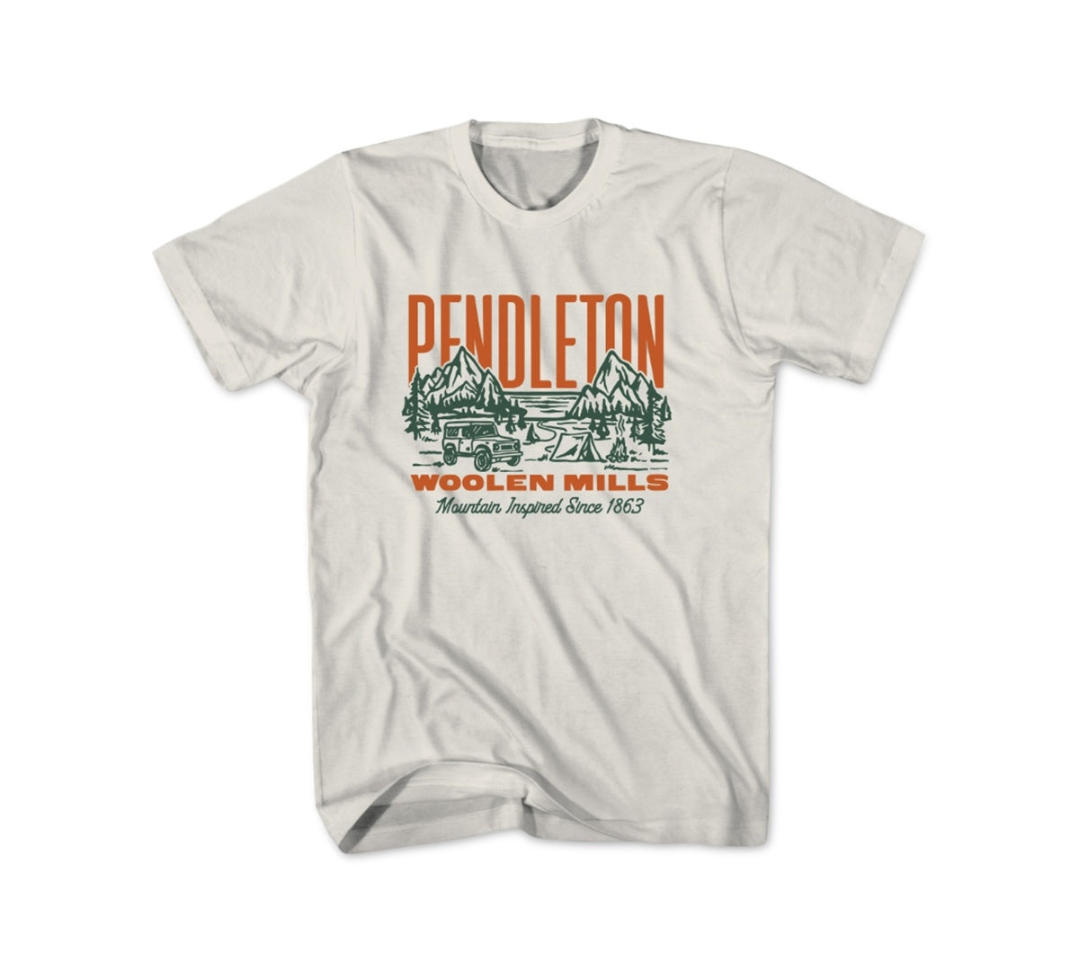Pendleton Men's Vintage Crewneck Short Sleeve Graphic T Shirt Natural Beige XL