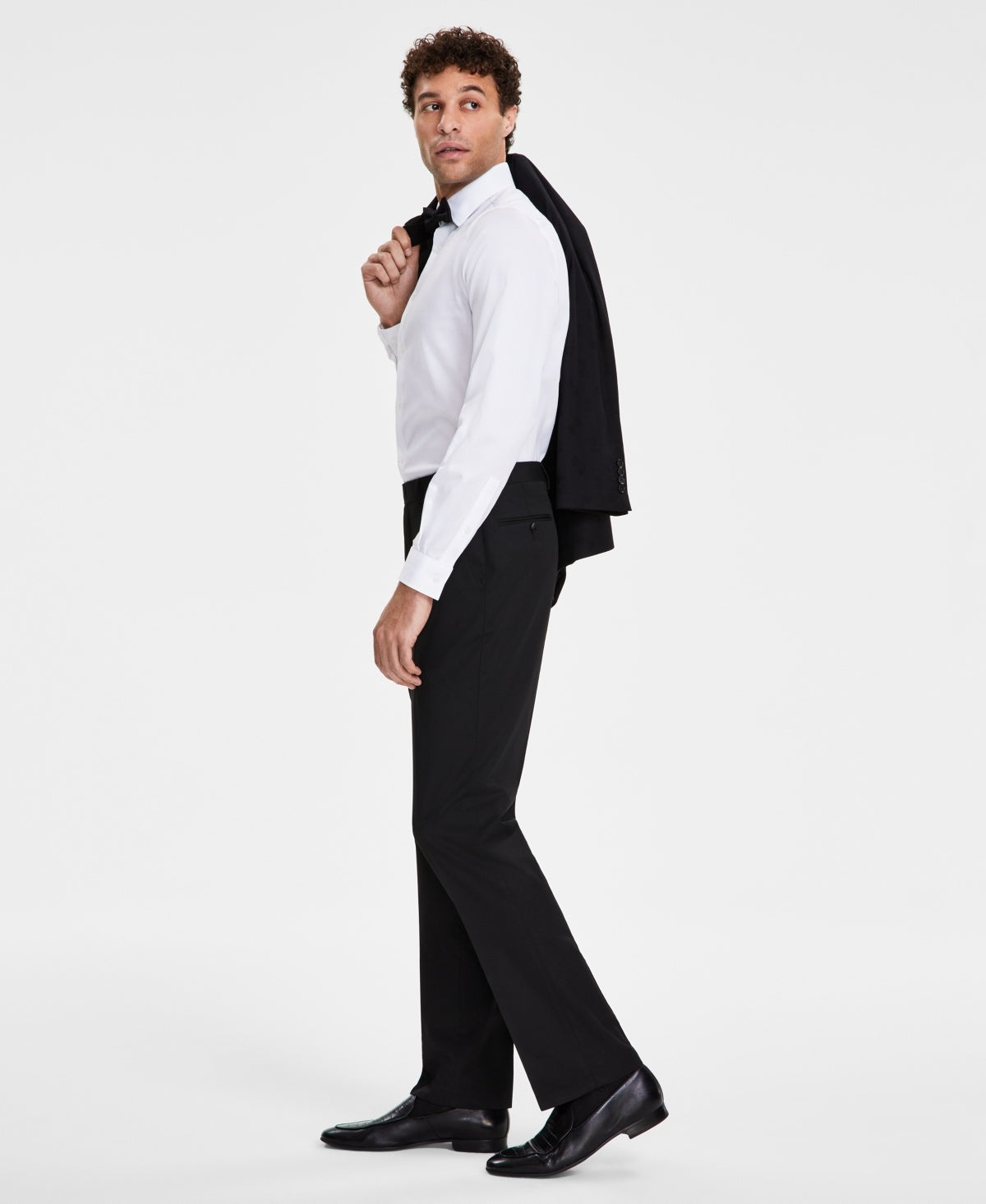 Tayion Collection Mens Classic fit Dress Pants 38 / 30 Black Solid
