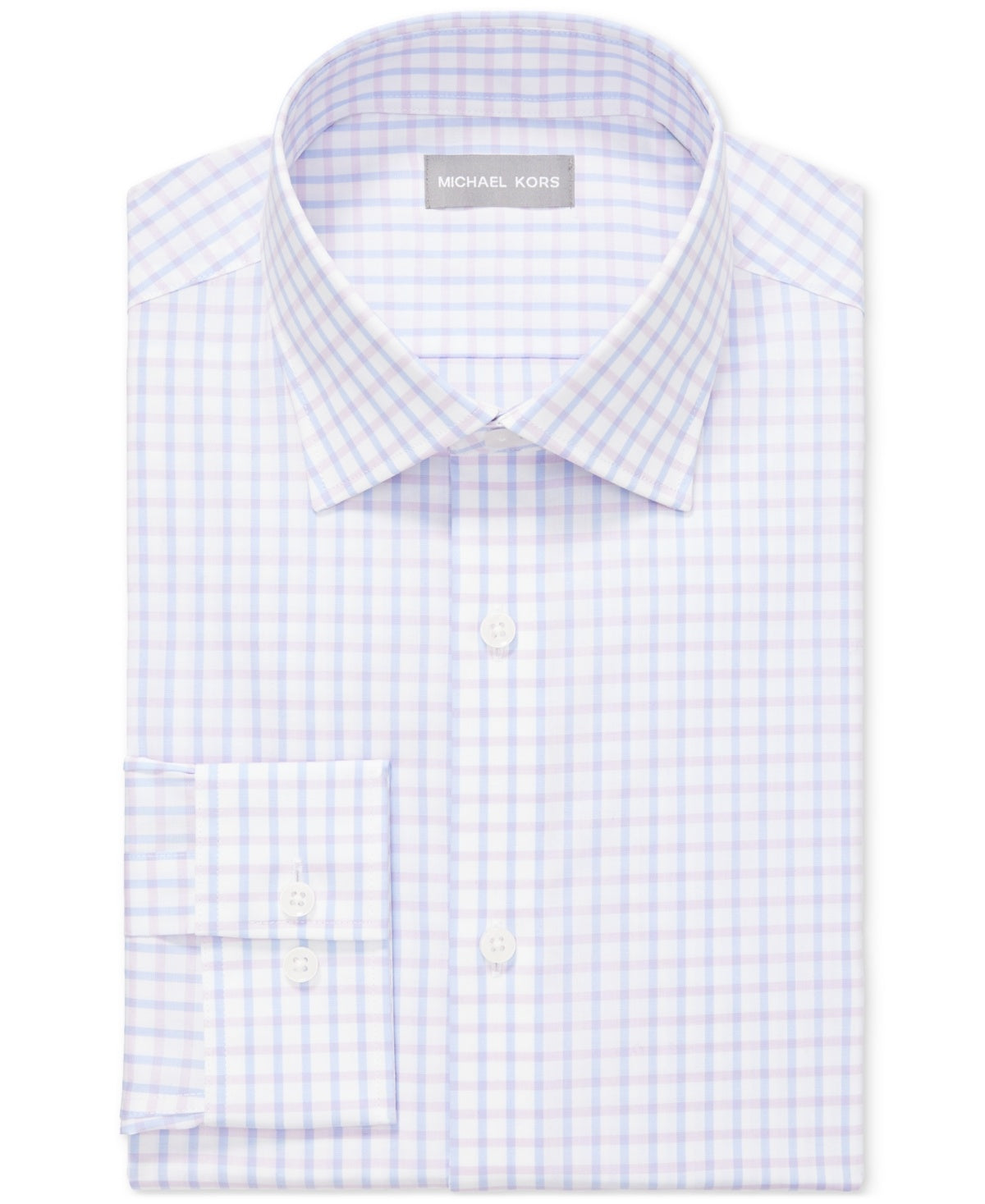 Michael Kors Men Slim fit Button-Up Shirt XXL 18 in 34-35 Pink Plaid