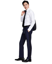 Brooks Brothers Mens Classic fit Dress Pants 34 / 34 Navy Blue Solid Stretch