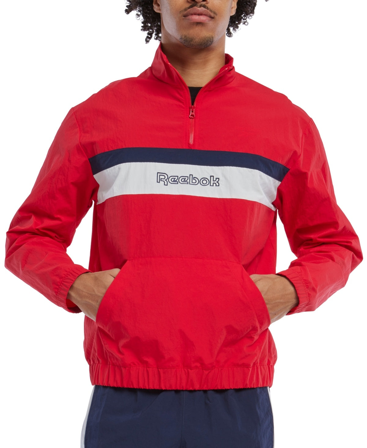 Reebok Men Classic fit Quarter zip Jacket Coat Medium Red