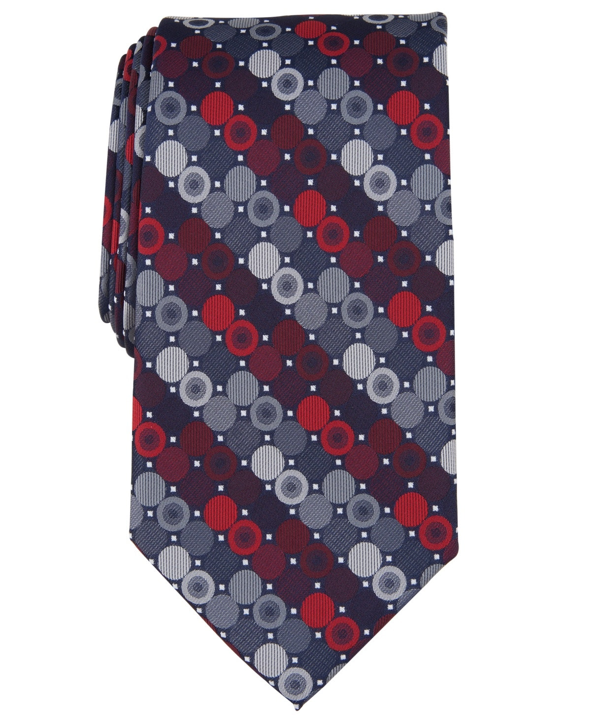 Perry Ellis Mens Tie Necktie One Size Red Geometric Tillman Dot