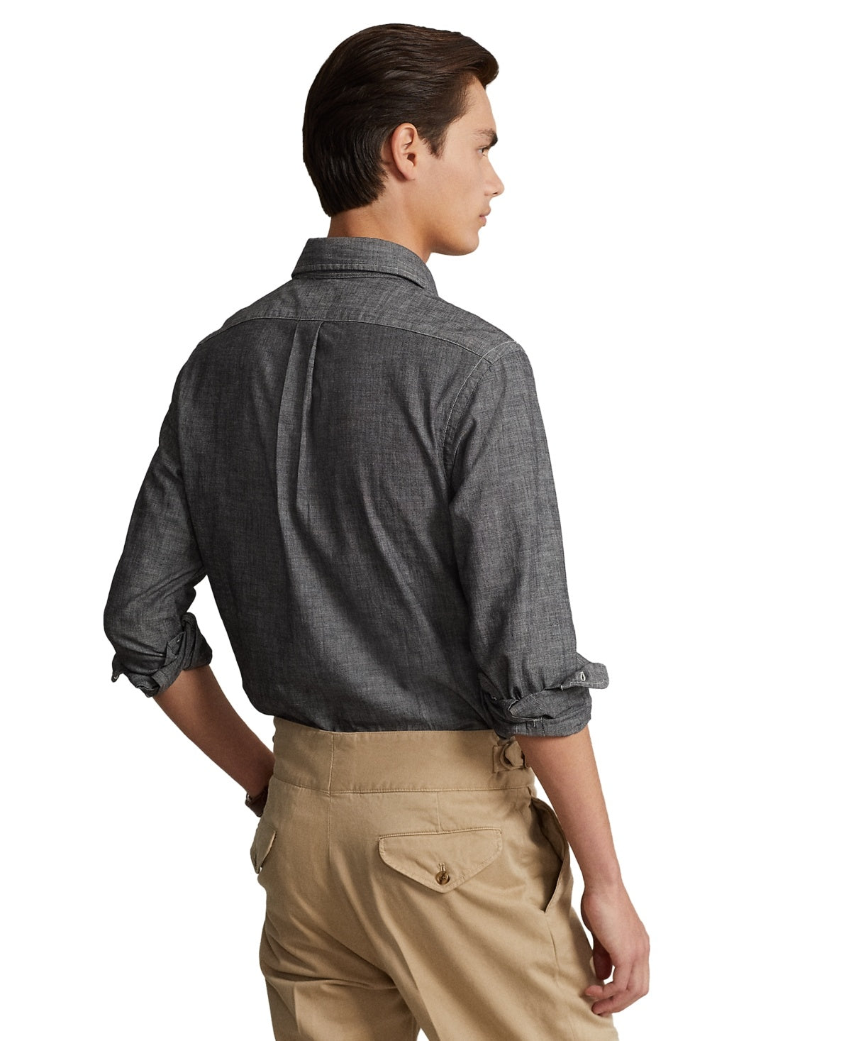 Polo Ralph Lauren Mens Classic Fit Chambray Shirt Charcoal Grey Large