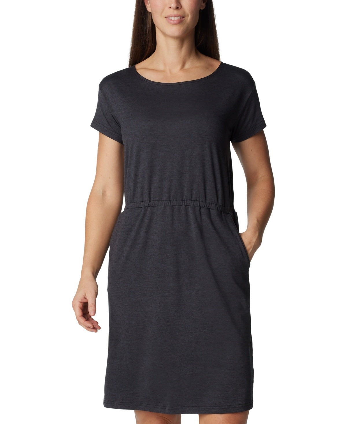 Columbia Women Regular fit Short Sleeve Dress XS Grey Solid