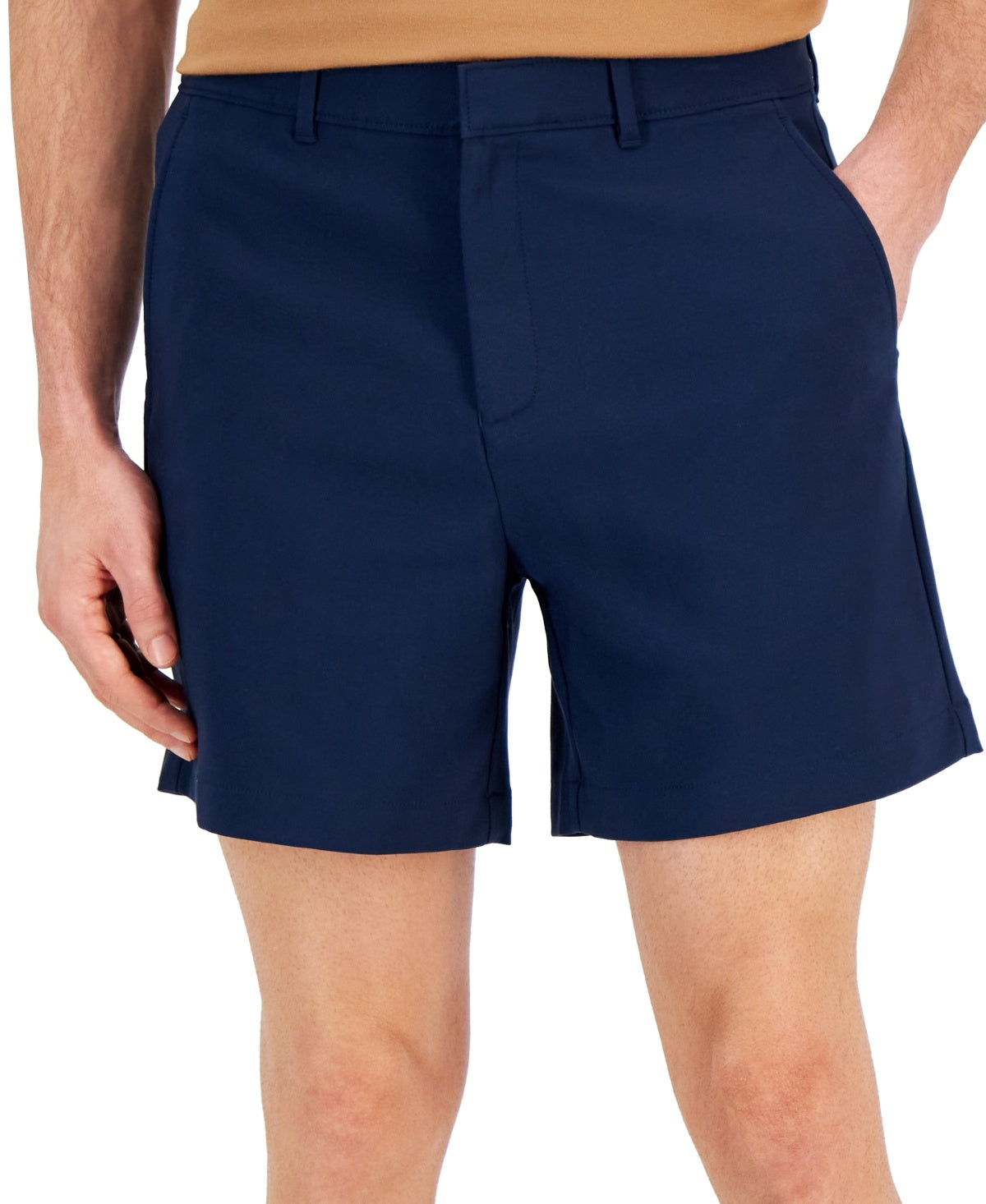 Alfani Mens Regular fit Casual Shorts 30 Blue Solid