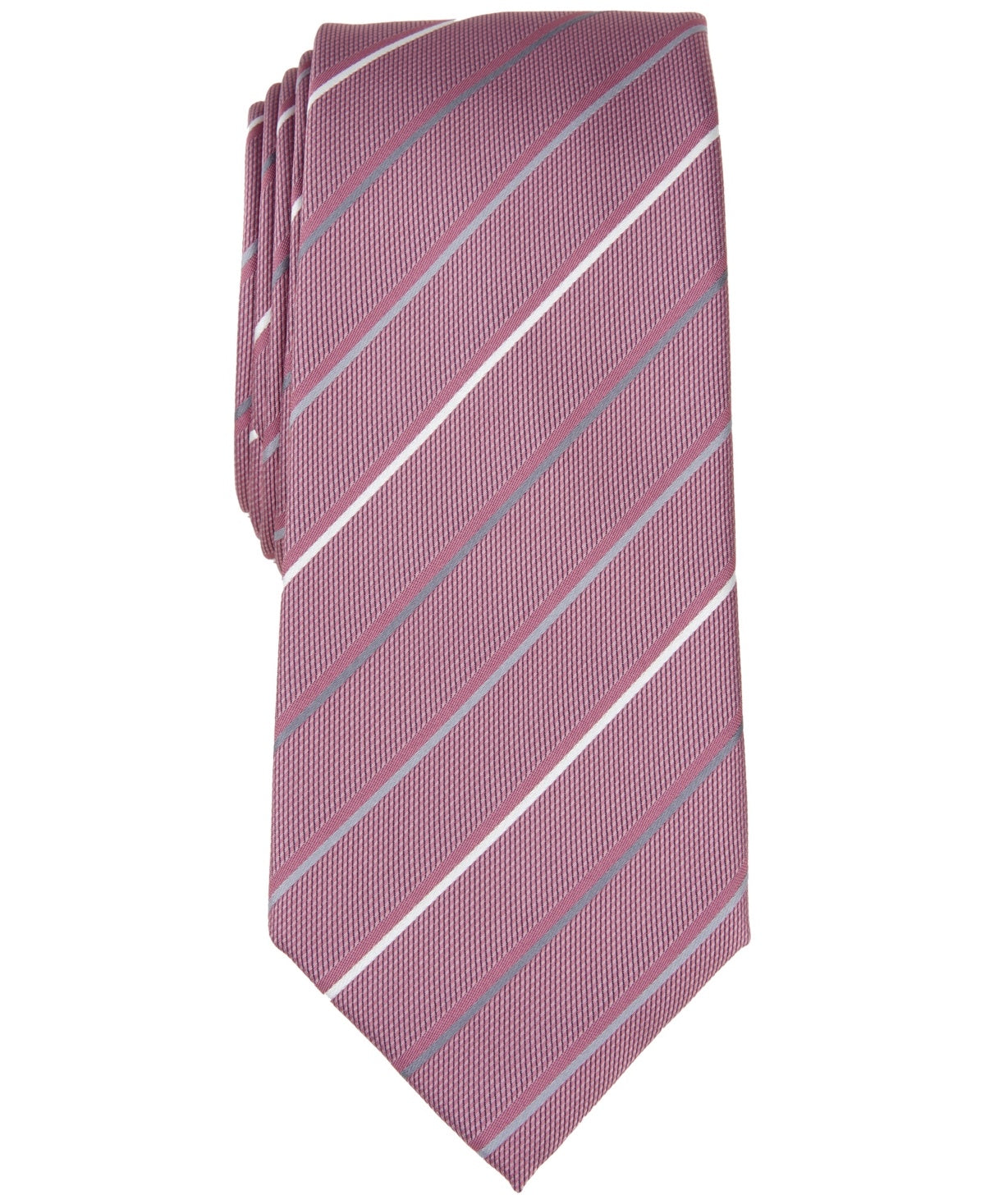 Alfani Mens Slim fit Tie Necktie One Size Pink Belwood Striped