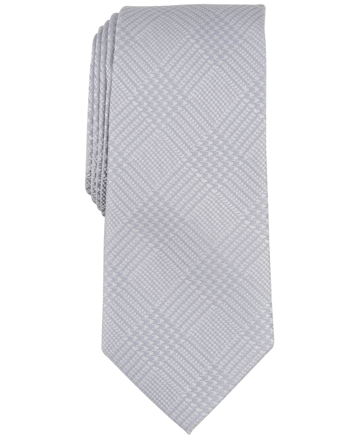 Alfani Mens Regular fit Tie Necktie One Size Light Grey Argyle/Diamond