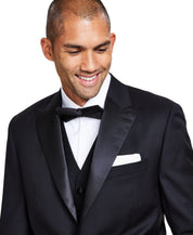 Michael Kors Mens Classic fit Wool Tuxedo Jacket Blazer 44 S Black Solid Stretch
