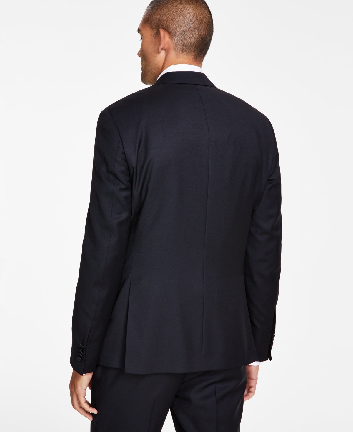 Michael Kors Mens Classic fit Wool Tuxedo Jacket Blazer 44 S Black Solid Stretch
