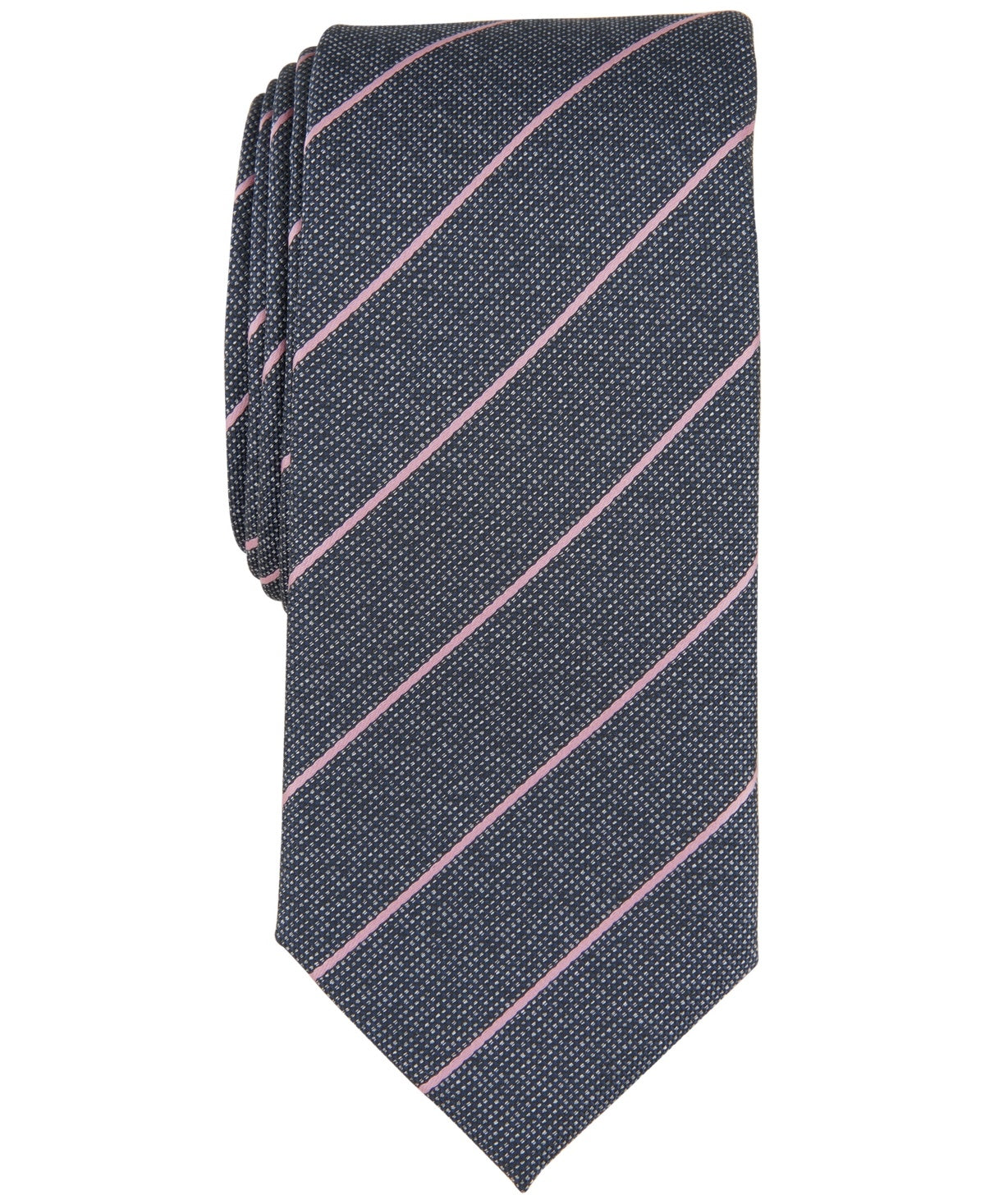 Alfani Mens Tie Necktie One Size Pink Striped Knighton