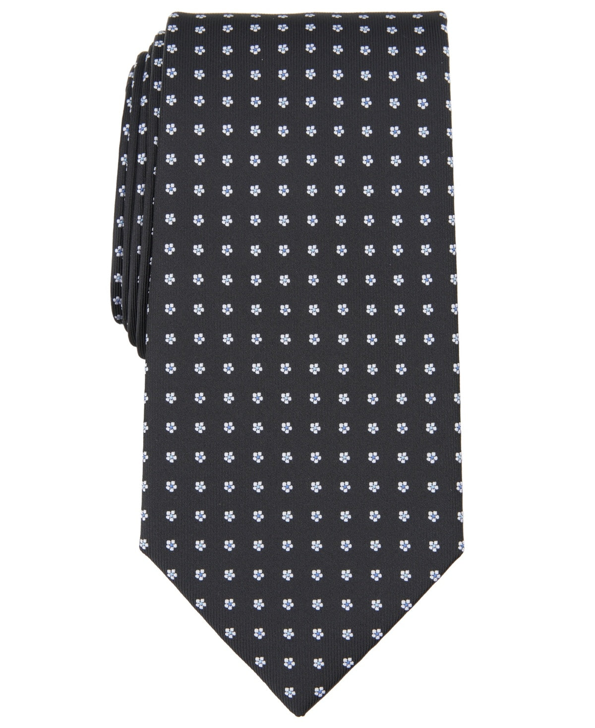 Club Room Men Regular fit Tie Necktie One Size Black Dooley Dot