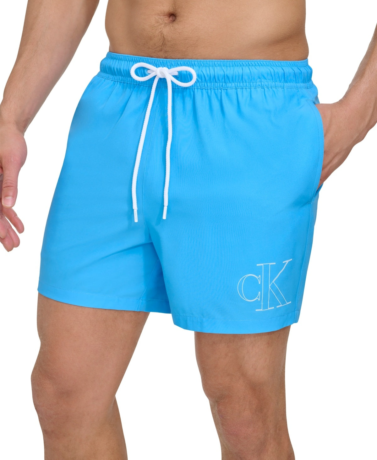 Calvin Klein Mens Regular fit Swim Trunks Swimwear XXL Blue Solid