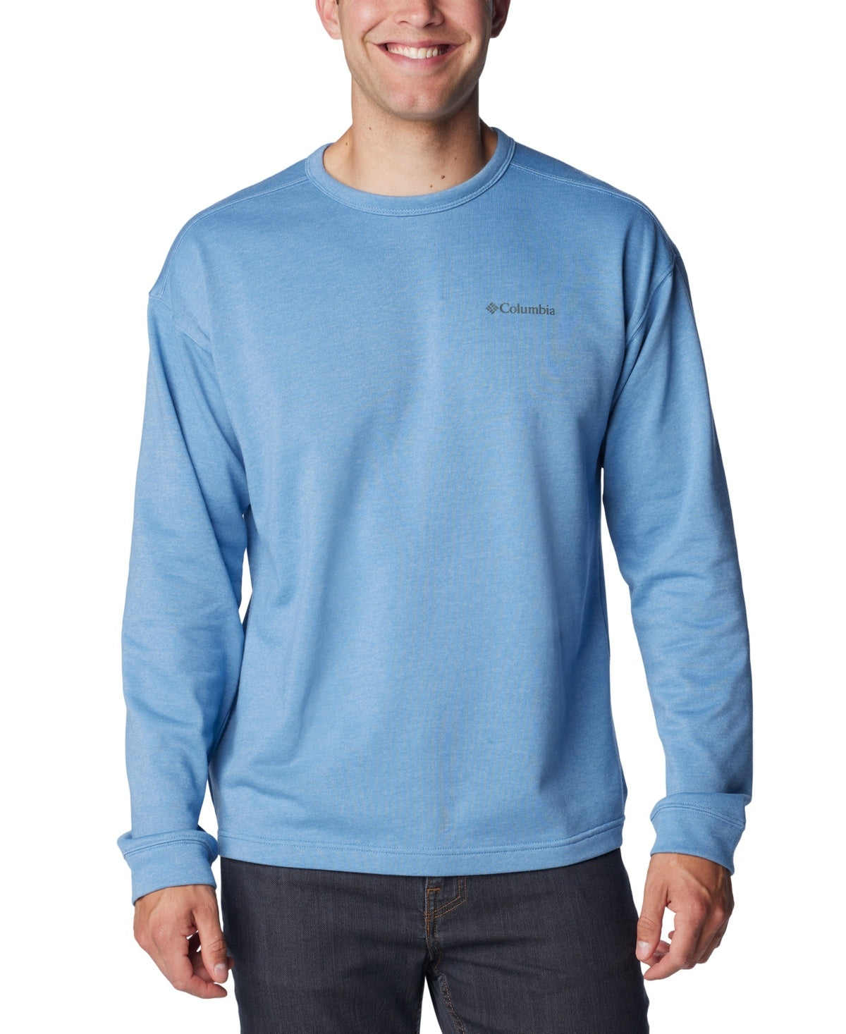 Columbia Mens Regular fit Long Sleeve T-Shirt Shirt Medium Powder Blue Solid