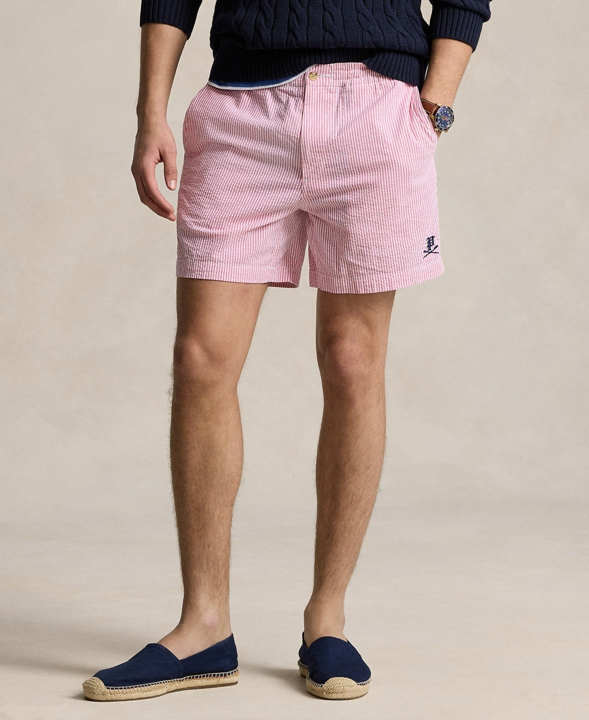 Polo Ralph Lauren 6-Inch Polo Prepster Seersucker Shorts XL Pink Striped