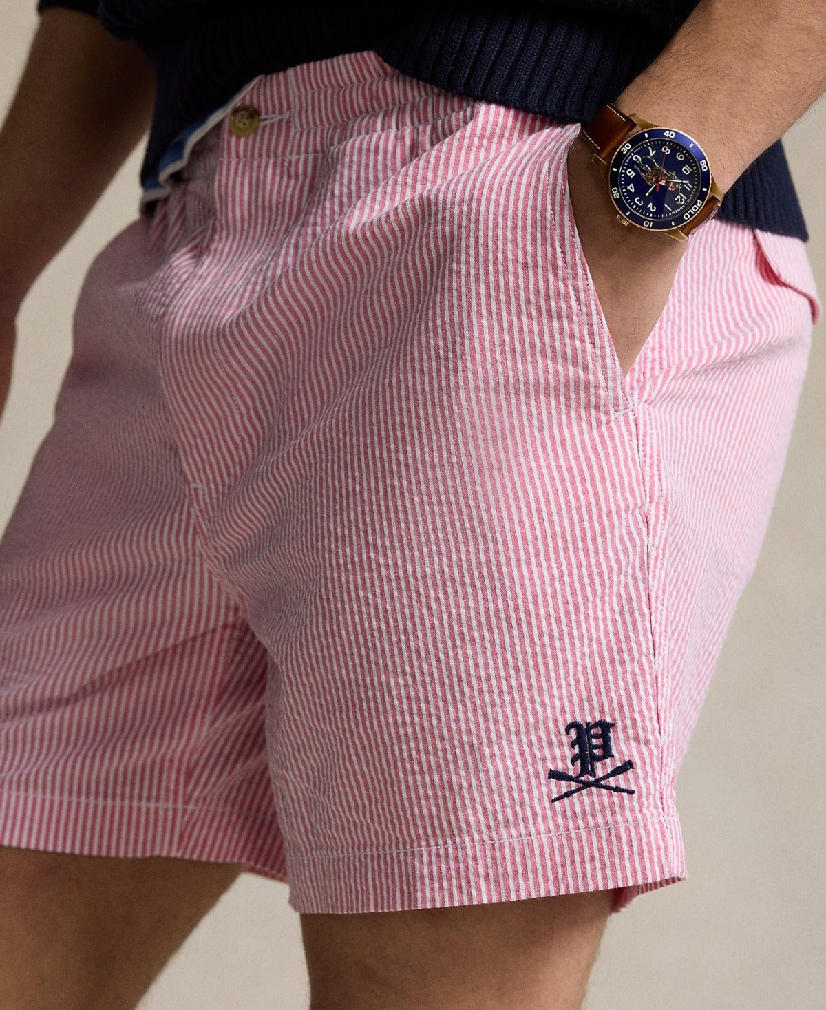 Polo Ralph Lauren 6-Inch Polo Prepster Seersucker Shorts XL Pink Striped
