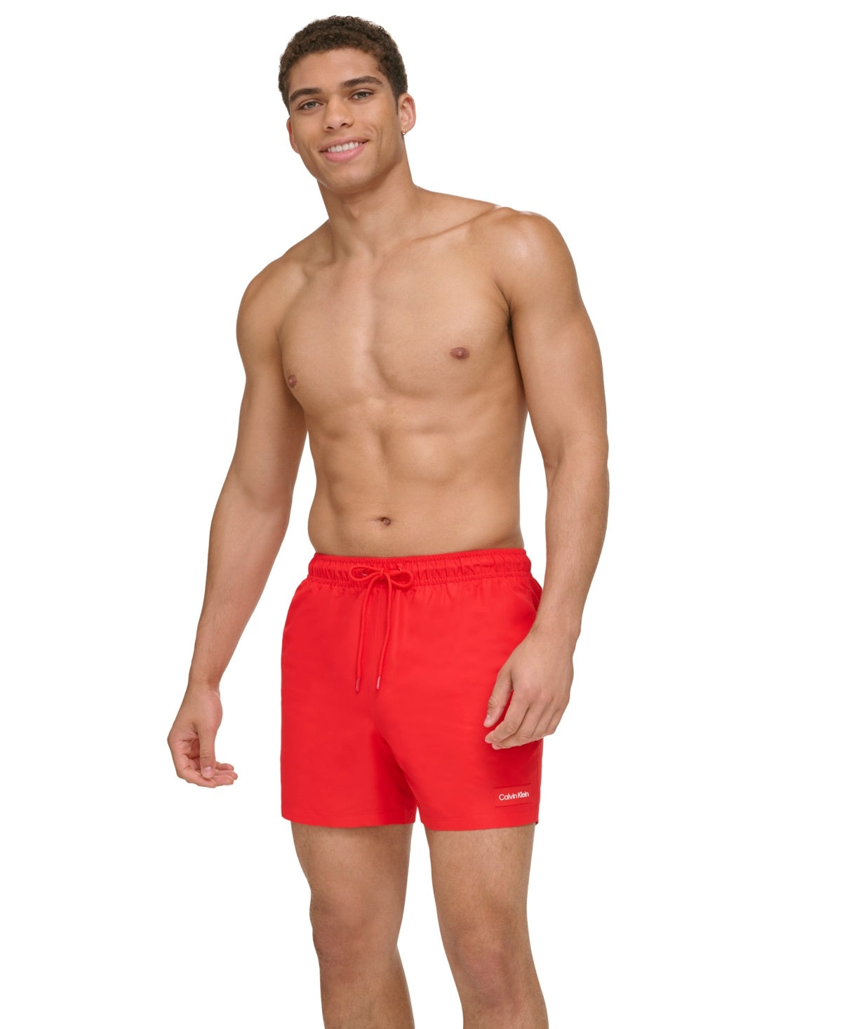 Calvin Klein Mens Regular  fit Swim Trunks Swimwear XXL / 5 Red Solid