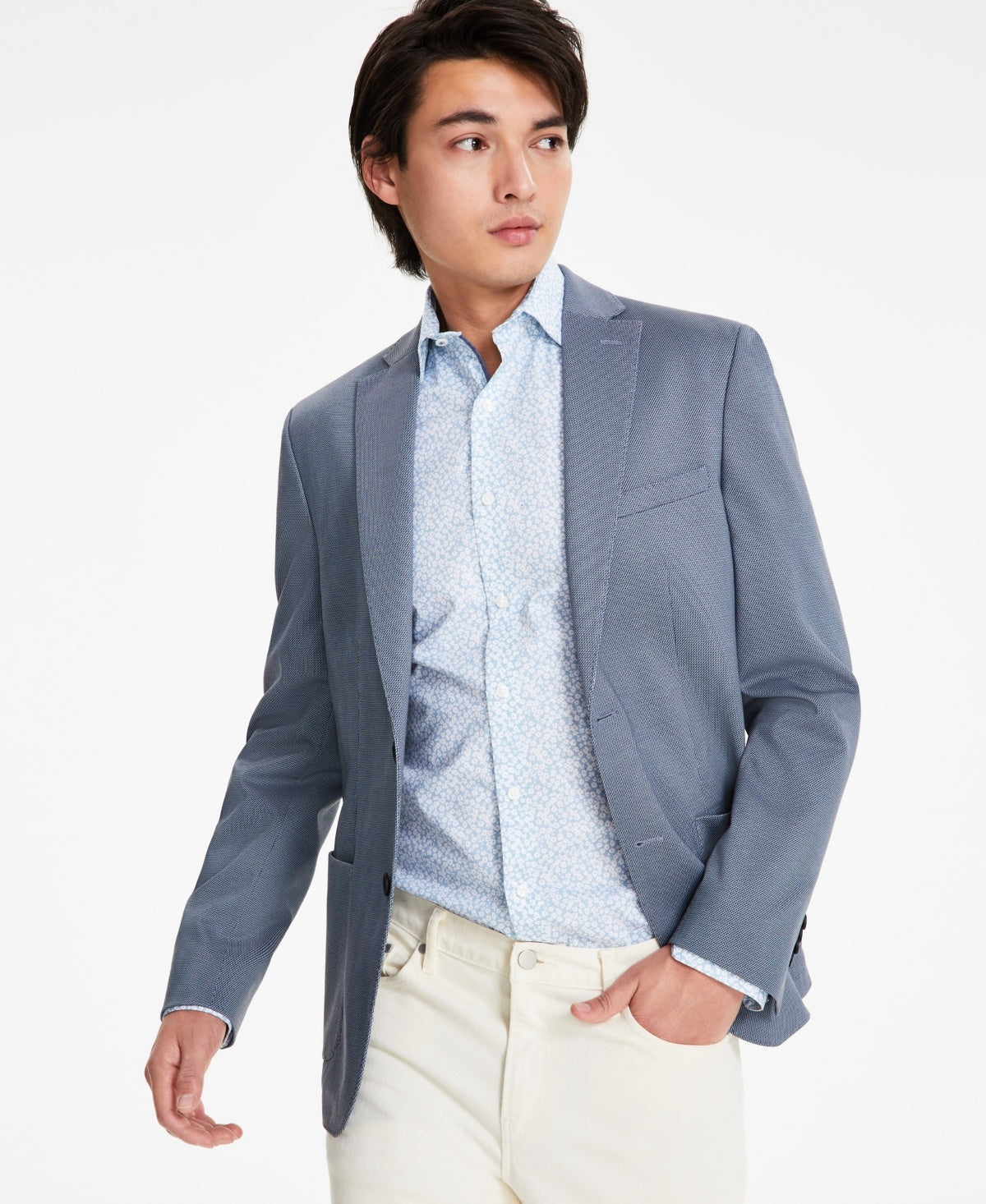Bar Iii Mens Slim fit Sport Coat Blazer 46 R Blue