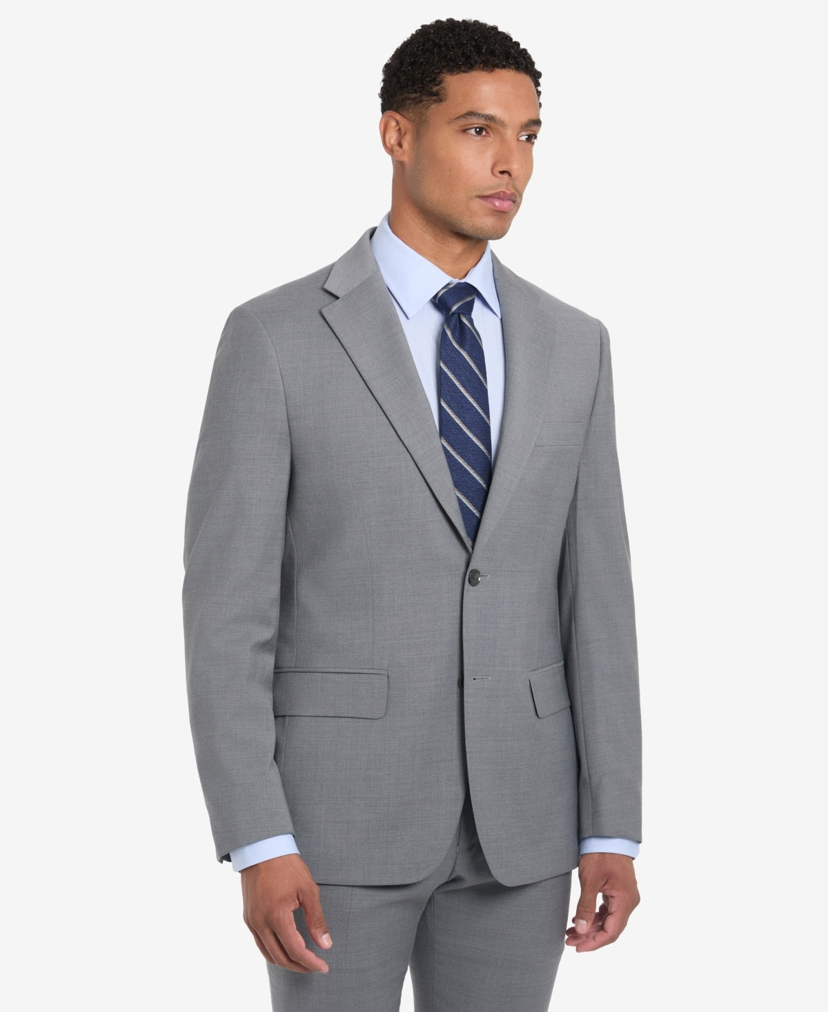 Tommy Hilfiger Mens Modern fit Suit Jacket Blazer 40 S Grey Solid Stretch