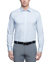 Calvin Klein Mens Slim fit Dress Shirt Large 16 in 32-33 Mist Blue Geometric