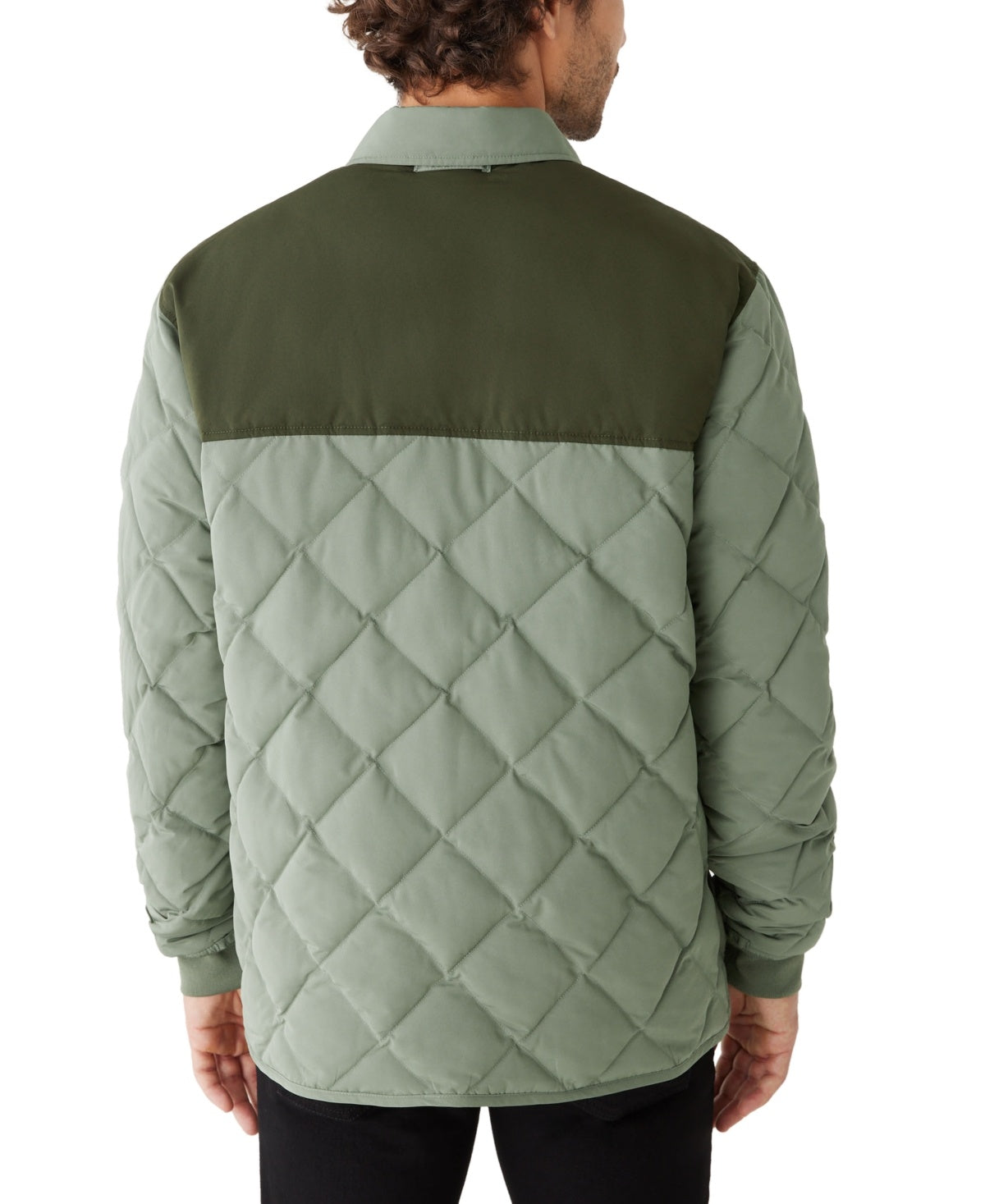 Frank And Oak Men's Skyline Reversible Collar Snap Front Jacket Green Small