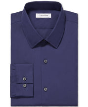 Calvin Klein Mens Extra-Slim fit Dress Shirt XL 17-17.5 36-37 Blue Solid