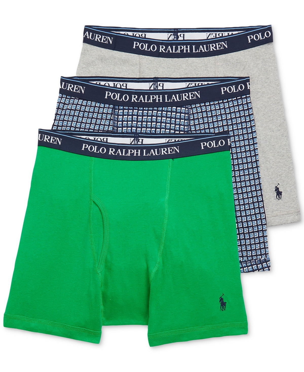 Polo Ralph Lauren Mens 3 Pack Classic fit Boxer Briefs Underwear Medium Blue