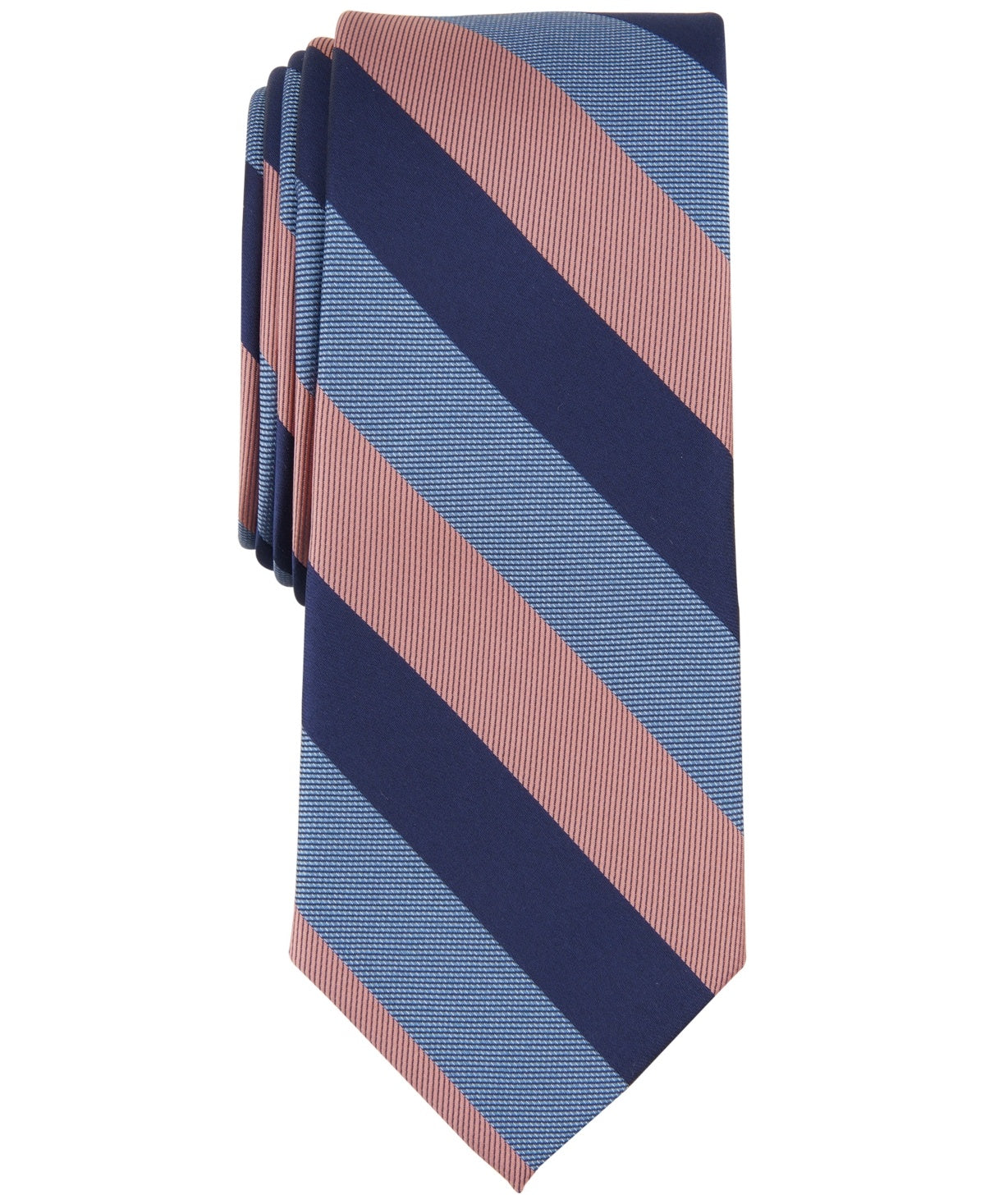 Bar Iii Mens Regular fit Tie Necktie One Size Blue Pink Striped