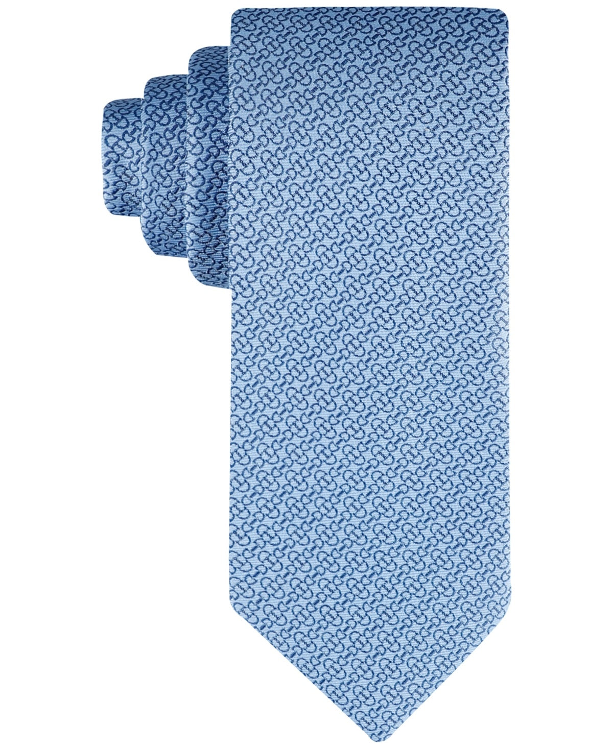 Tommy Hilfiger Mens Tie Necktie One Size Blue Derby Geo