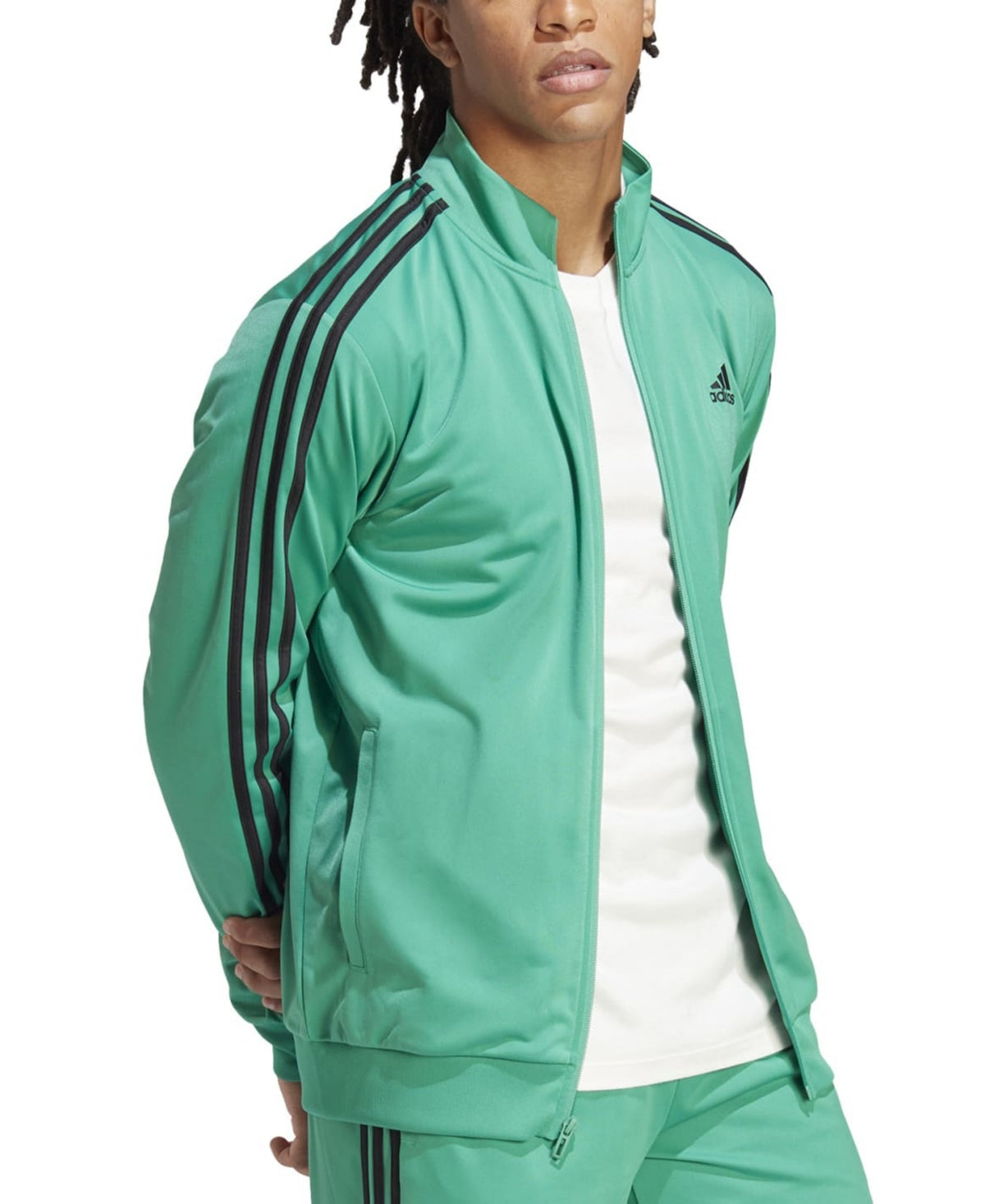 Adidas Mens Track Jacket Coat Small Green Solid