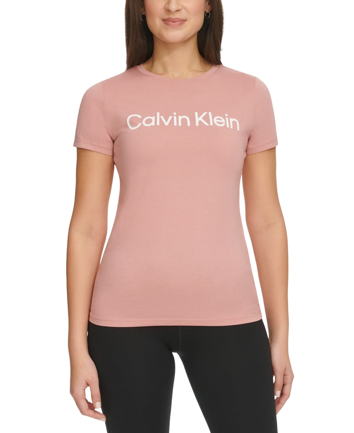 Calvin Klein Women Regular fit Short Sleeve T-Shirt Shirt XL Pink Solid