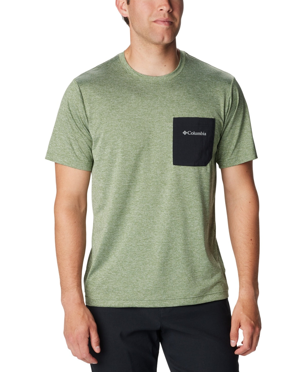 Columbia Mens Regular fit Short Sleeve T-Shirt Shirt Small Green Solid