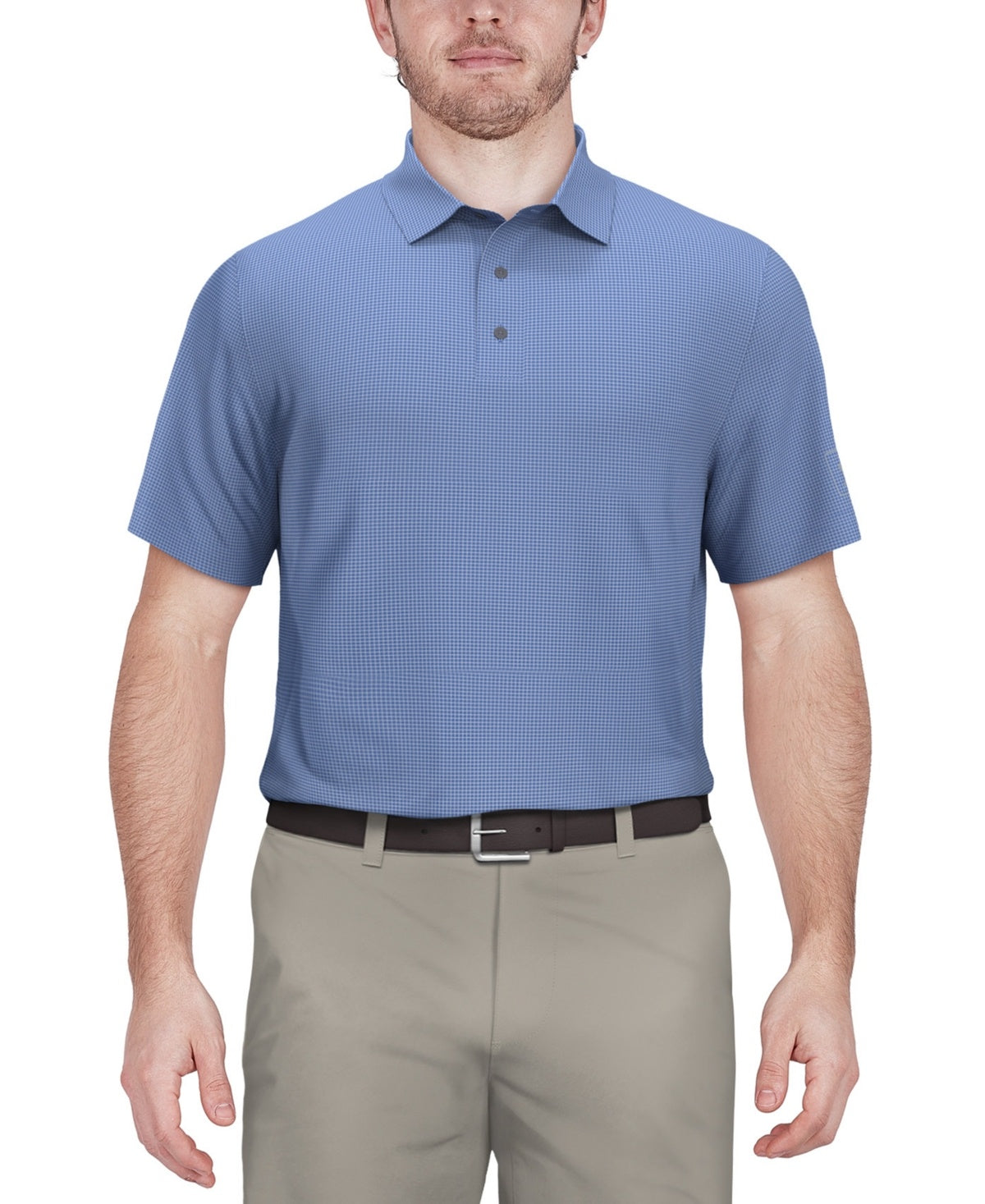 Pga Tour Men Regular fit Short Sleeve Polo Shirt XXL Blue Check
