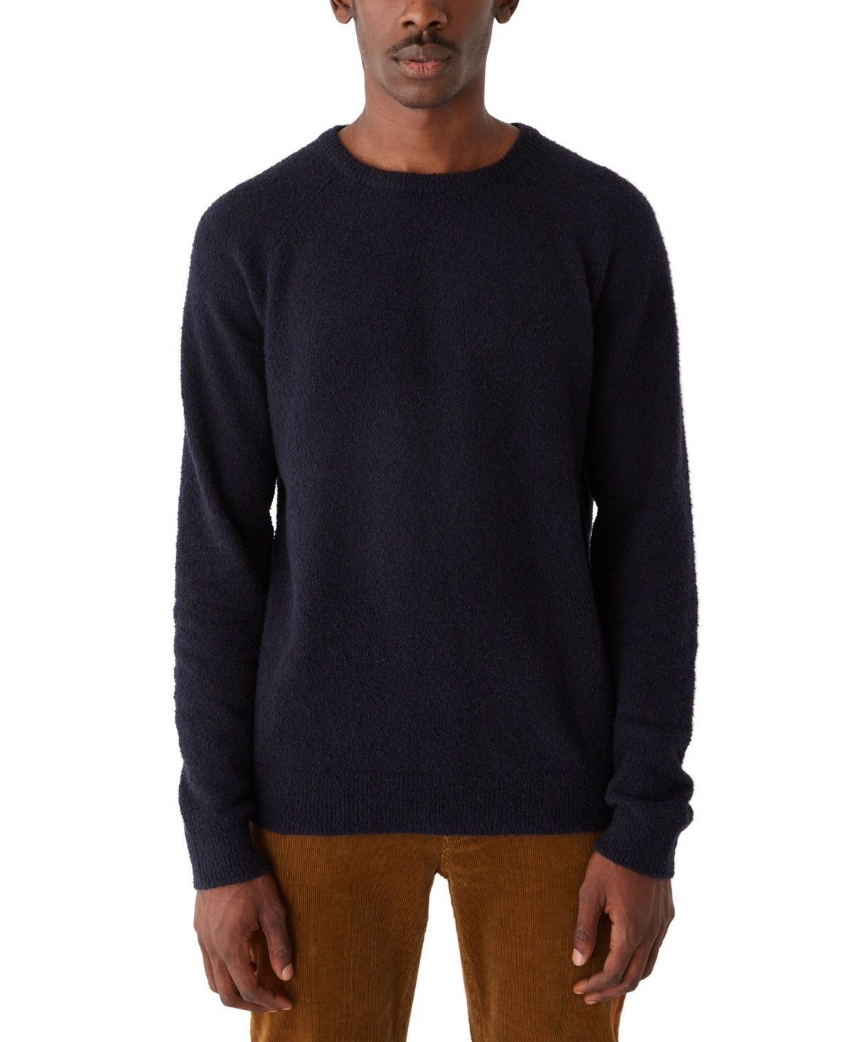 Frank And Oak Mens Textured Crewneck Long Sleeve Sweater Deep Well Blue XL