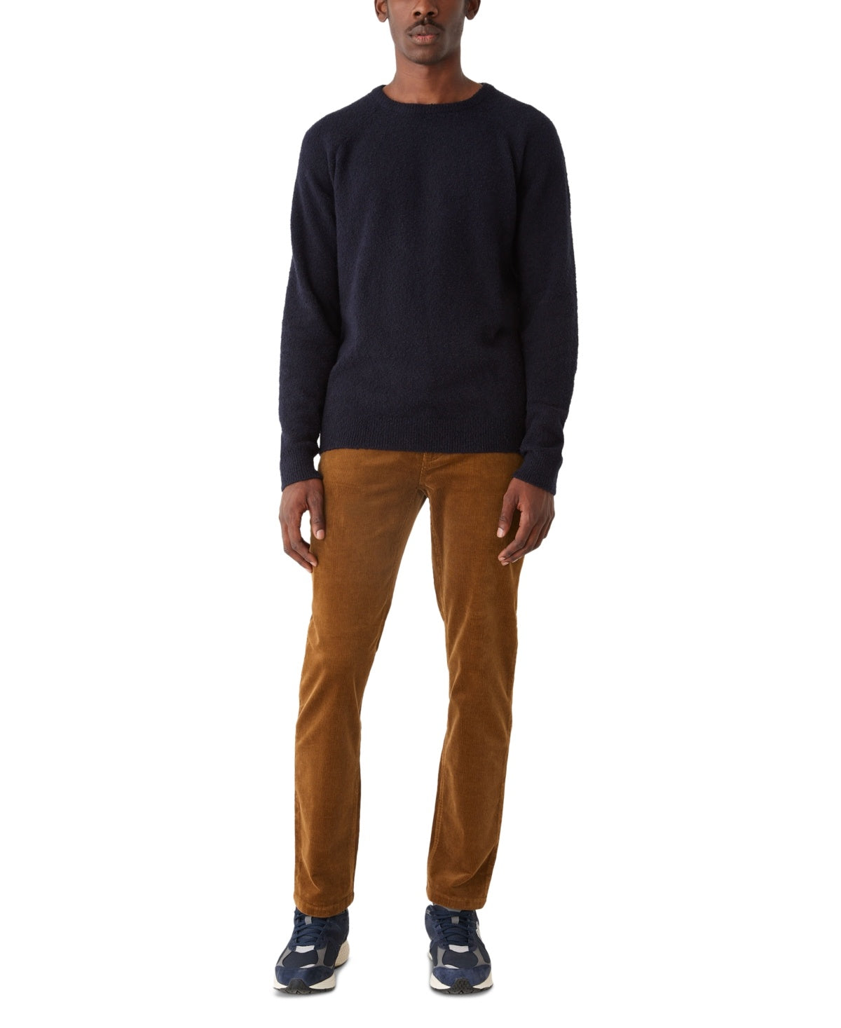 Frank And Oak Mens Textured Crewneck Long Sleeve Sweater Deep Well Blue XL