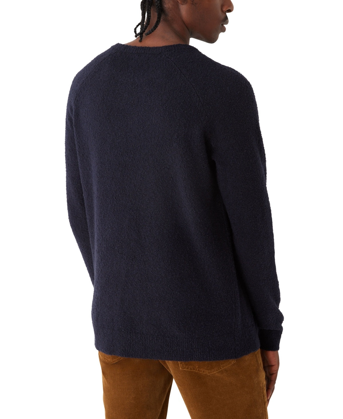 Frank And Oak Mens Textured Crewneck Long Sleeve Sweater Deep Well Blue XL