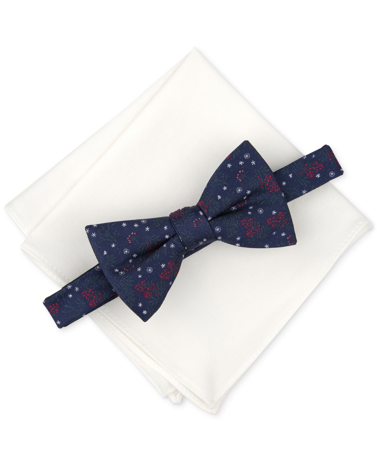 Bar Iii Mens Regular fit Bow Tie Necktie Blue Weldon Floral Pocket Square Set