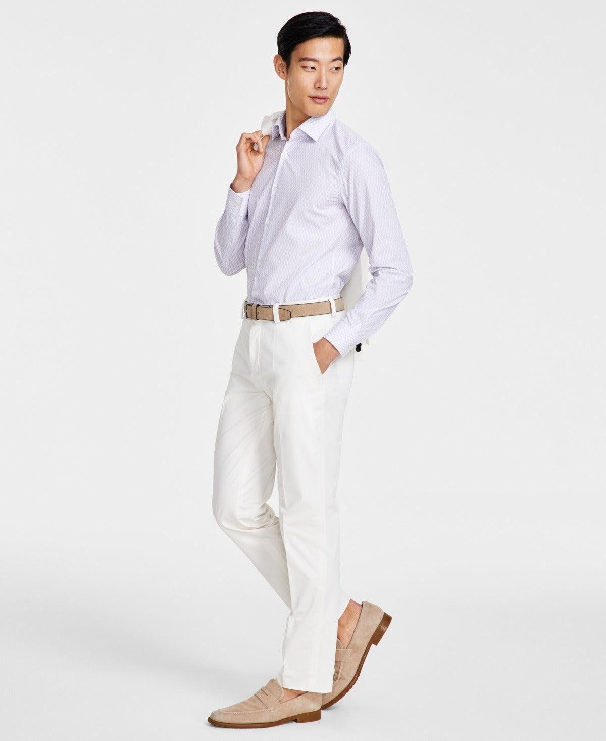 Hugo Boss Mens Modern fit Dress Pants 40 / 33 White Solid