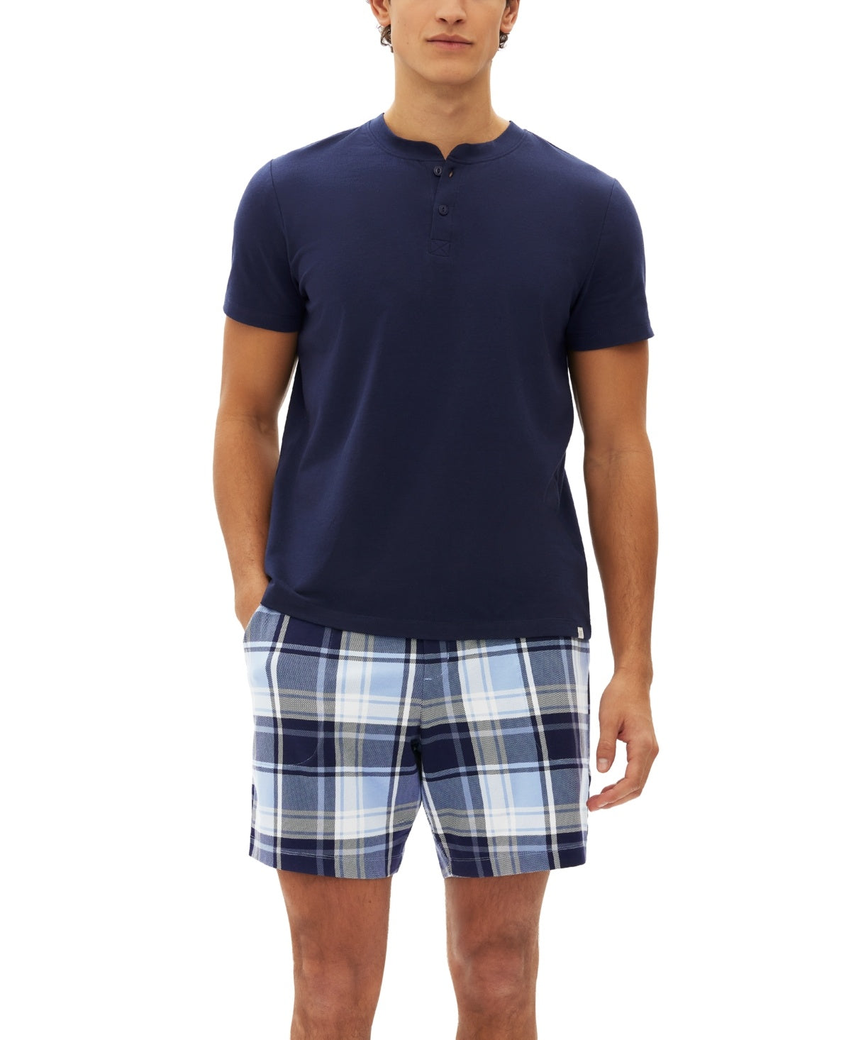 Gap Mens Regular fit 2 Piece Pajama Shorts Set Sleepwear Large Blue