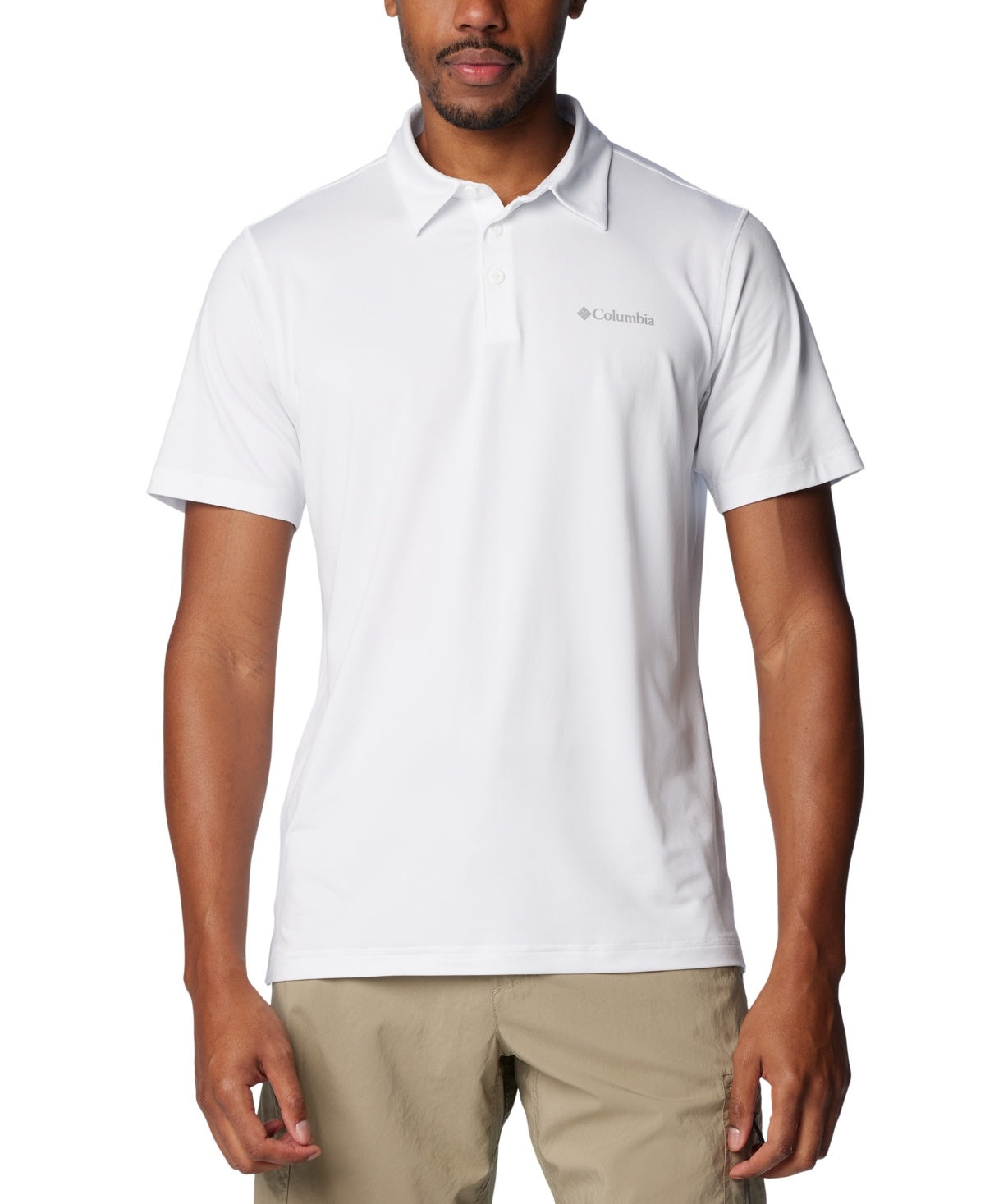 Columbia Men Regular fit Short Sleeve Polo Shirt XXL White Solid