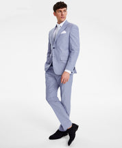 Tommy Hilfiger Mens Modern fit Suit Jacket Blazer 44 S Light Blue Solid