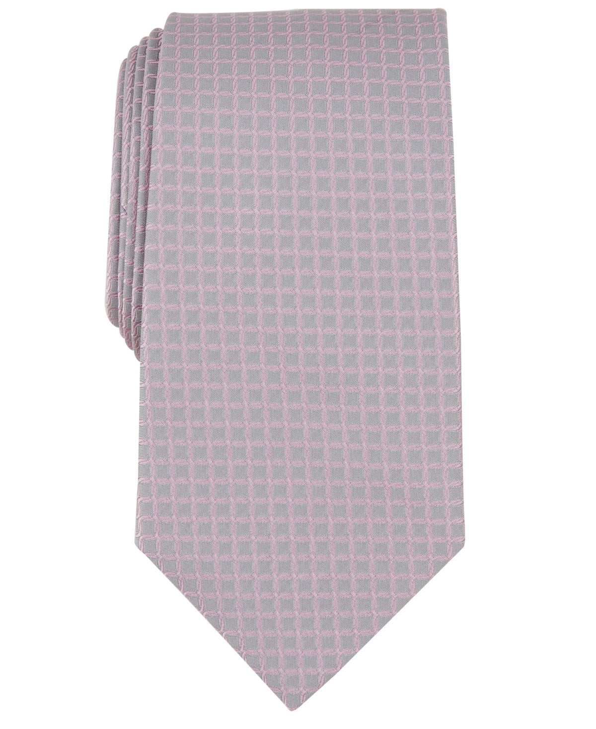 Michael Kors Mens Regular fit Tie Necktie One Size Pink Geometric
